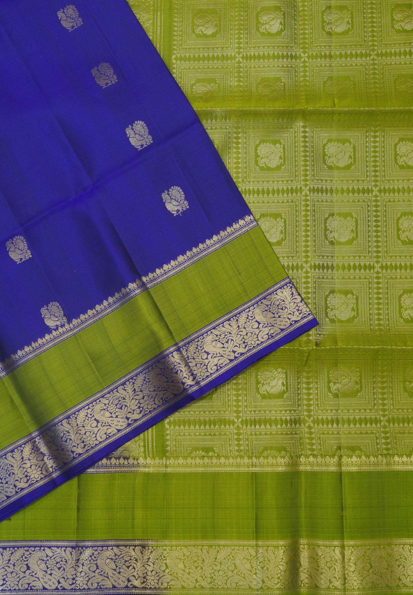 Pure Soft Silk Saree -Purple with Light Green Retapet Border