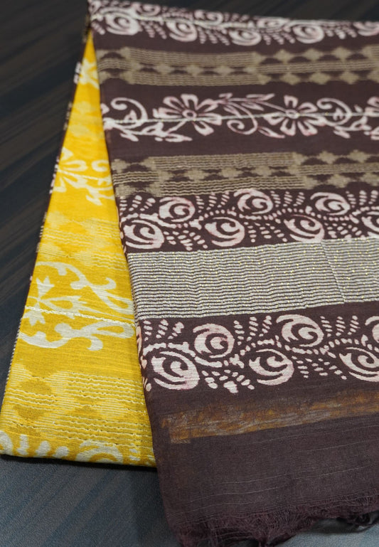 Bhagalpur Tussar Saree - Yellow