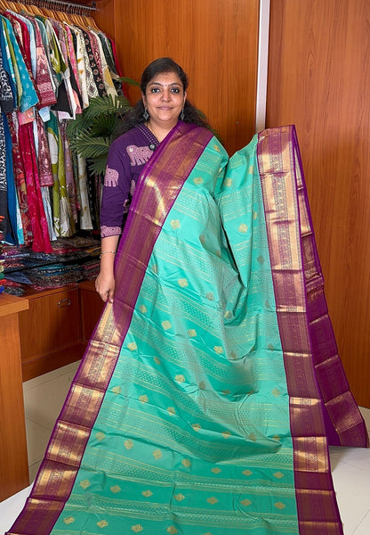 Budget Kanchipuram Silk Saree-Purple