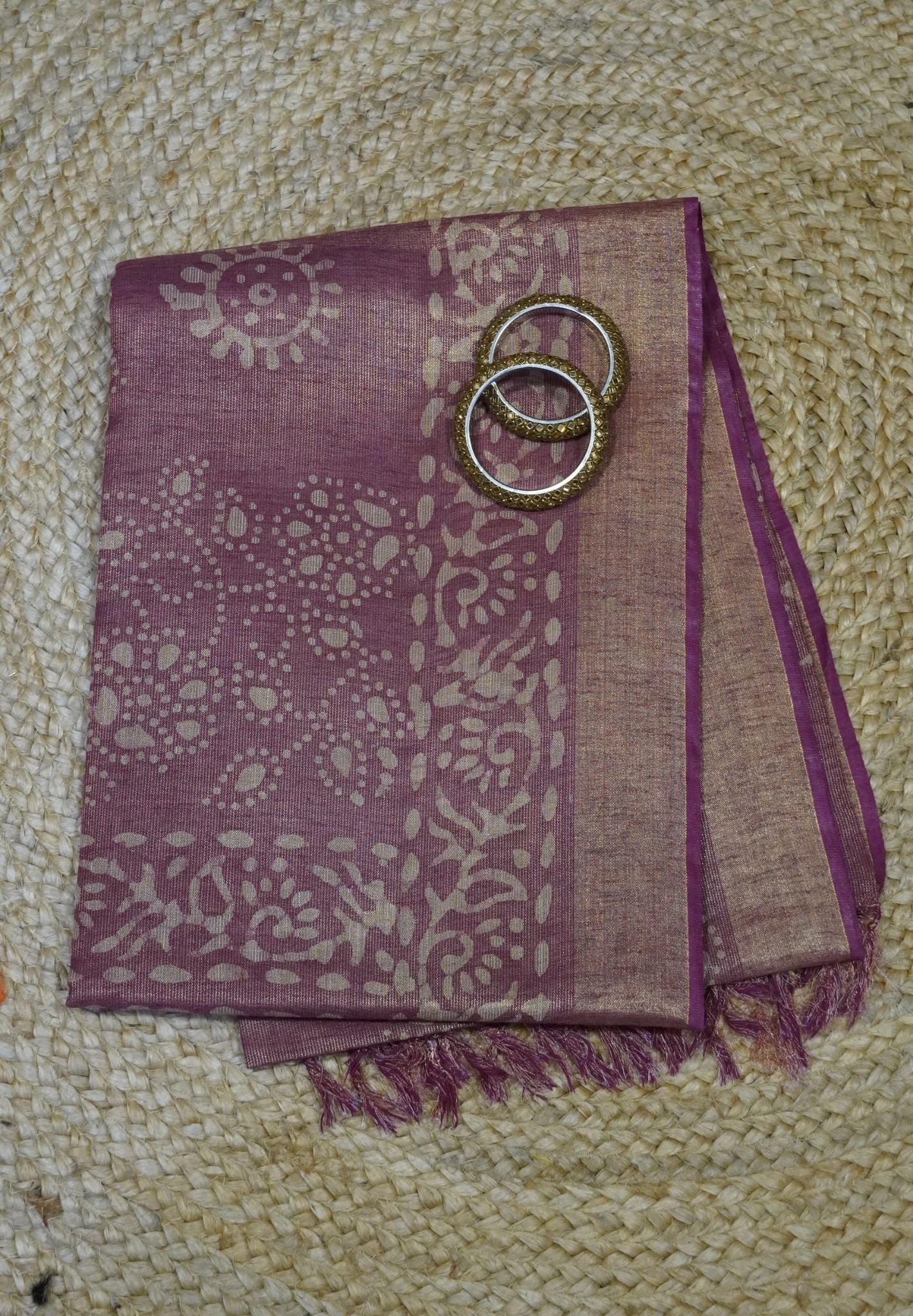 Bhagalpur Tissue Saree - Muted Wine