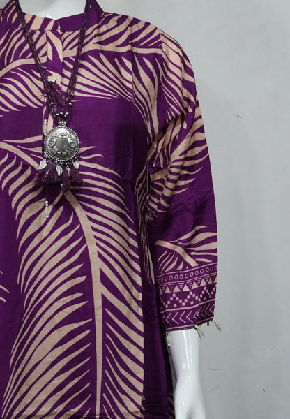 Cord Set Royal Purple Printed Kurta Set
