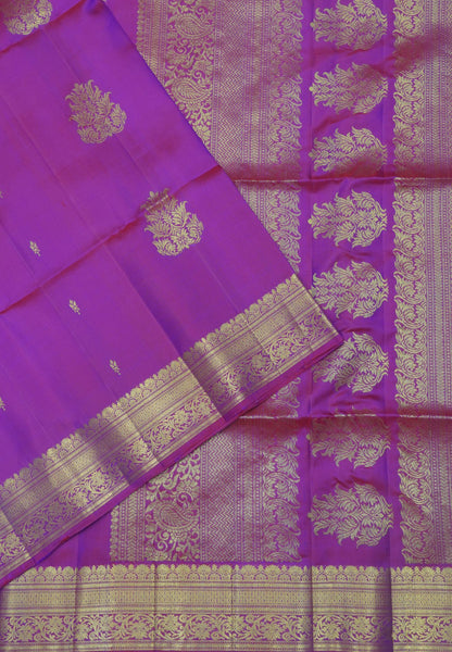Pure Soft Silk Saree – Rani Pink with Floral Brocade Border