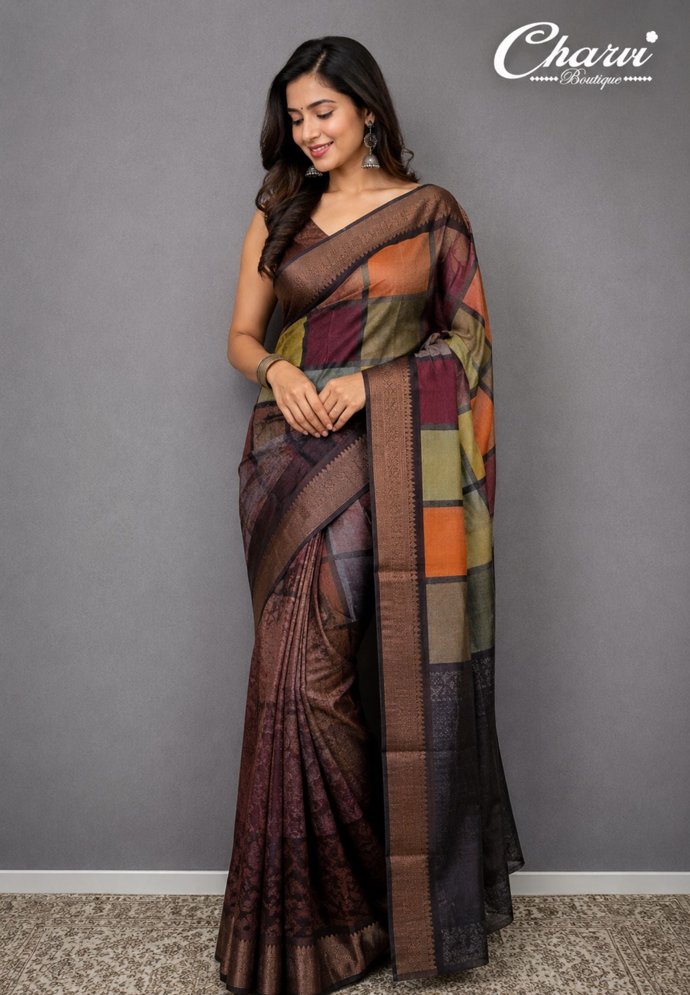 Chanderi Saree-Purple
