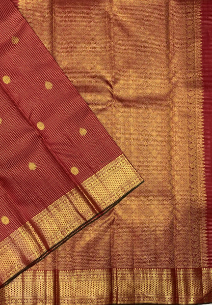 Pure Silk Saree – Red Checks with Arai madam Border