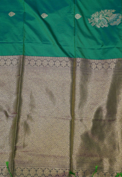 Semi Silk Saree-Teal Green
