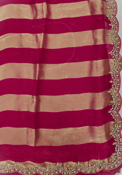 Designer Saree-Rani Pink