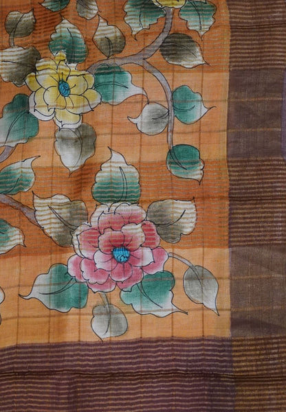 Pure Tussar Saree - Orange