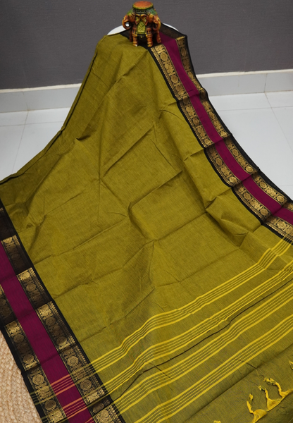 Chettinadu Cotton Saree-Manthulir Green
