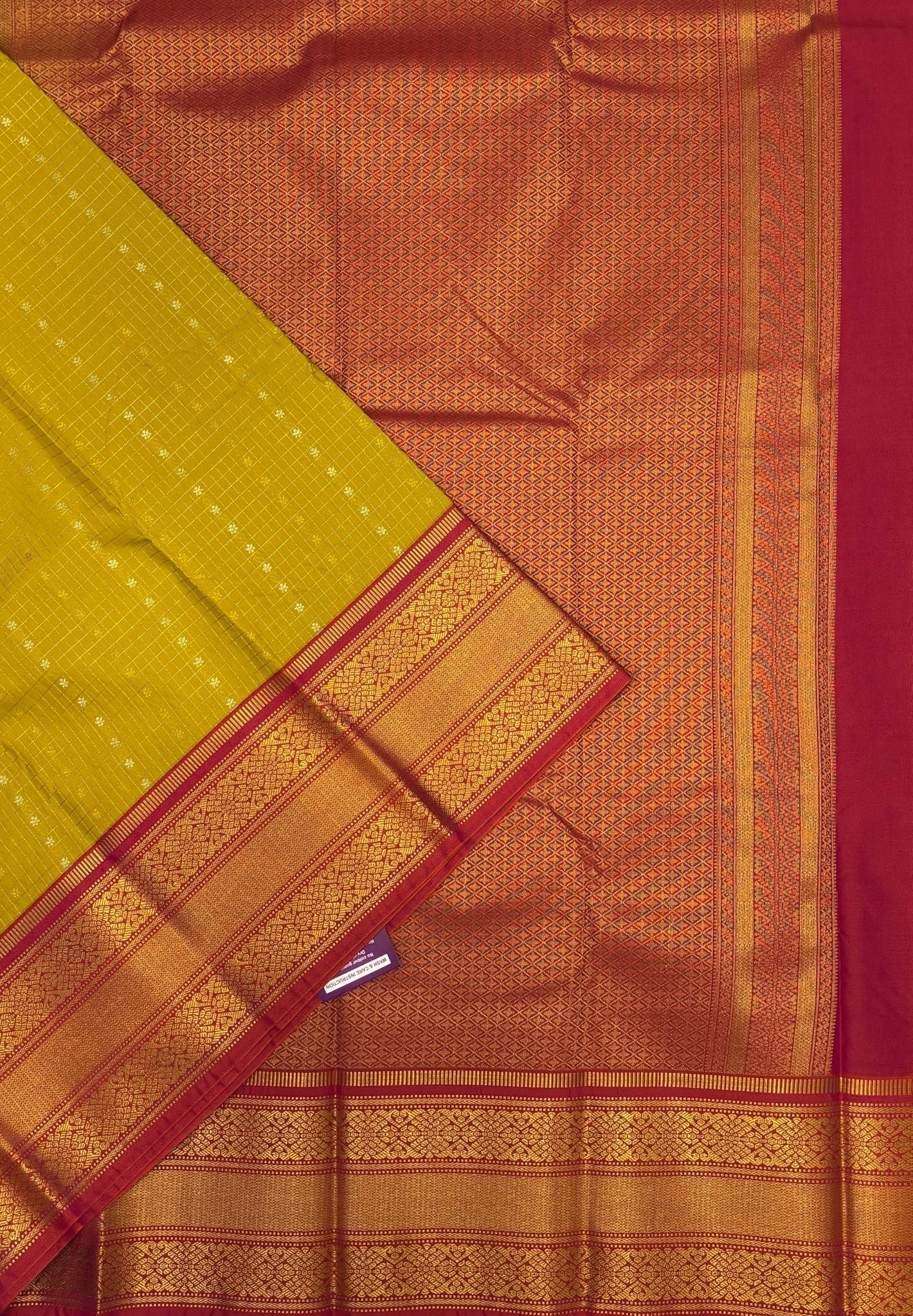 Budget Kanchipuram Saree-Mango Yellow