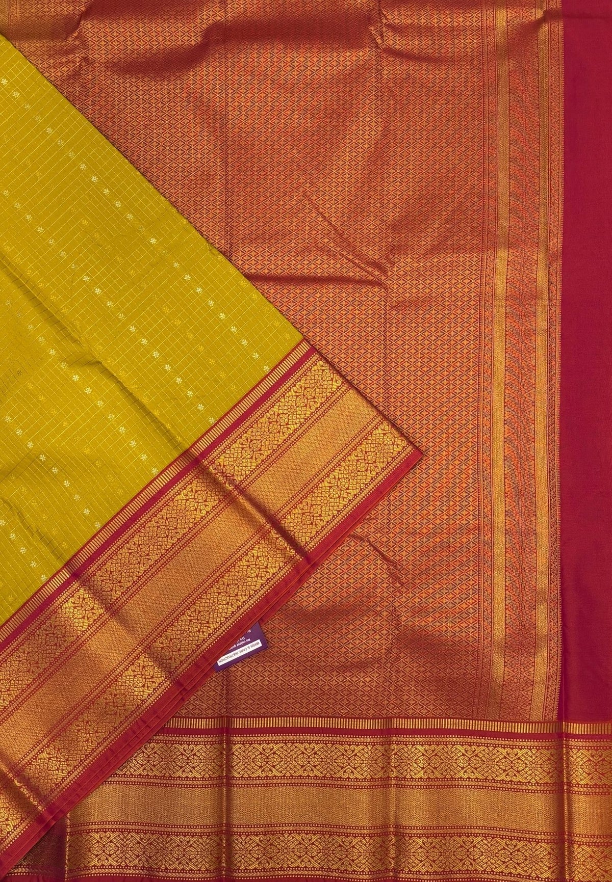 Budget Kanchipuram Saree-Mango Yellow