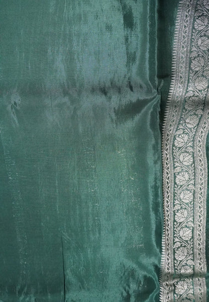 Banarasi Crepe Saree-Green
