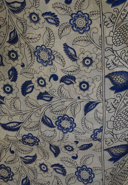 Kalamkari Cotton Saree - Dark Green