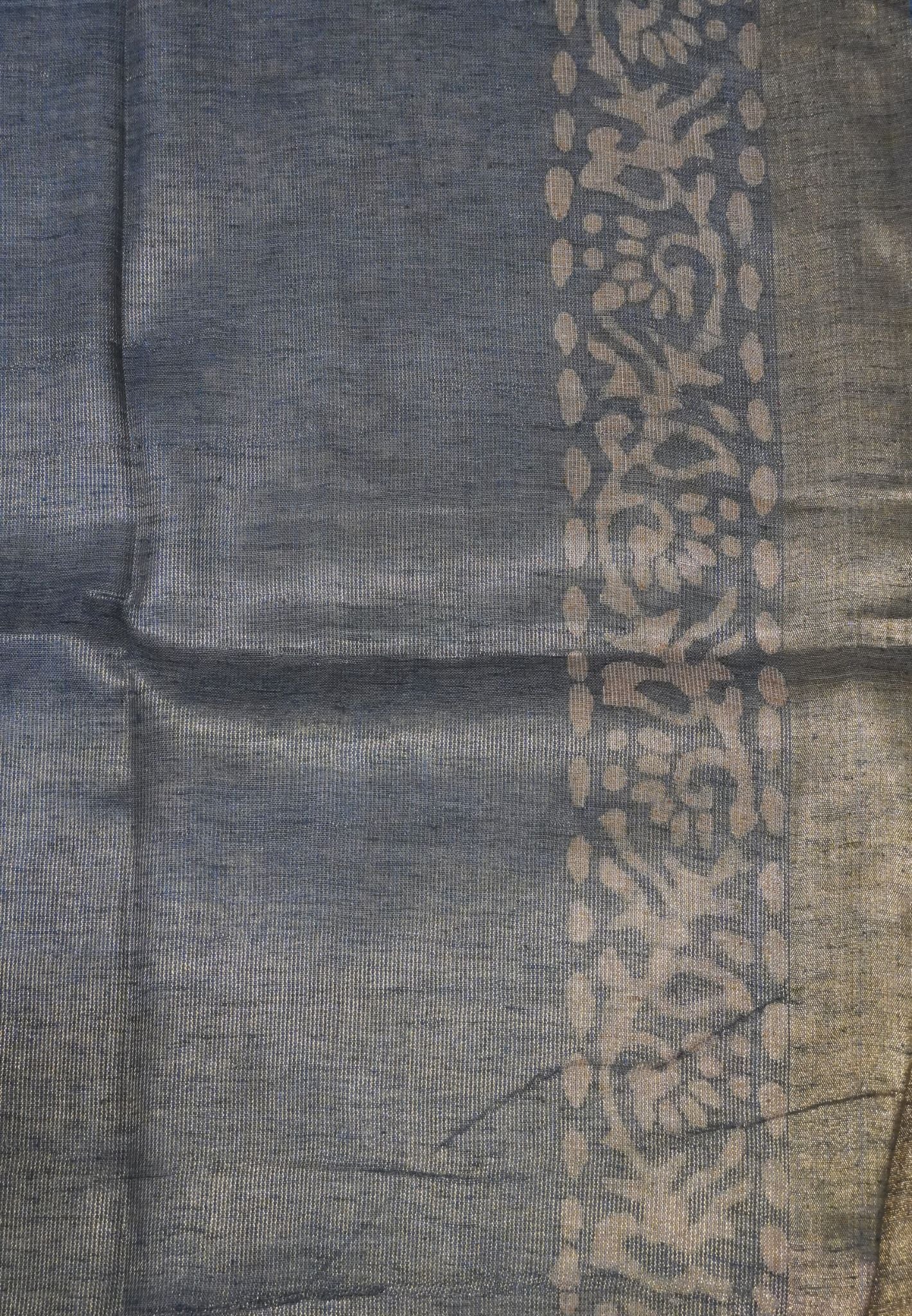 Bhagalpur Tissue Saree - Metalic Blue