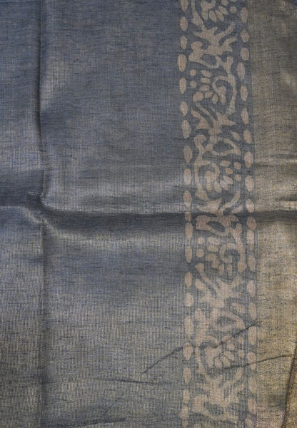 Bhagalpur Tissue Saree - Metalic Blue