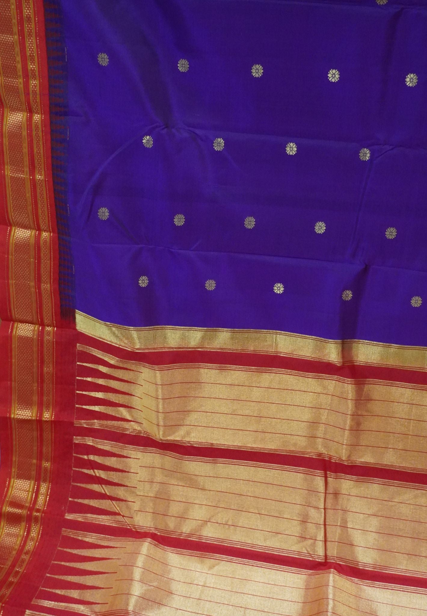 Pure Kanchipuram Silk Saree-Wine with Contrast Red Border