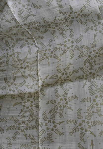 Pure Tussar Saree-Light Metalic Green in Paisley Pattern