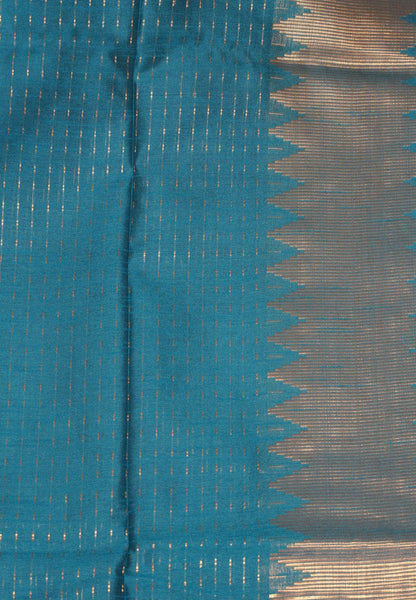 Semi Raw Silk Saree-Ramar Blue