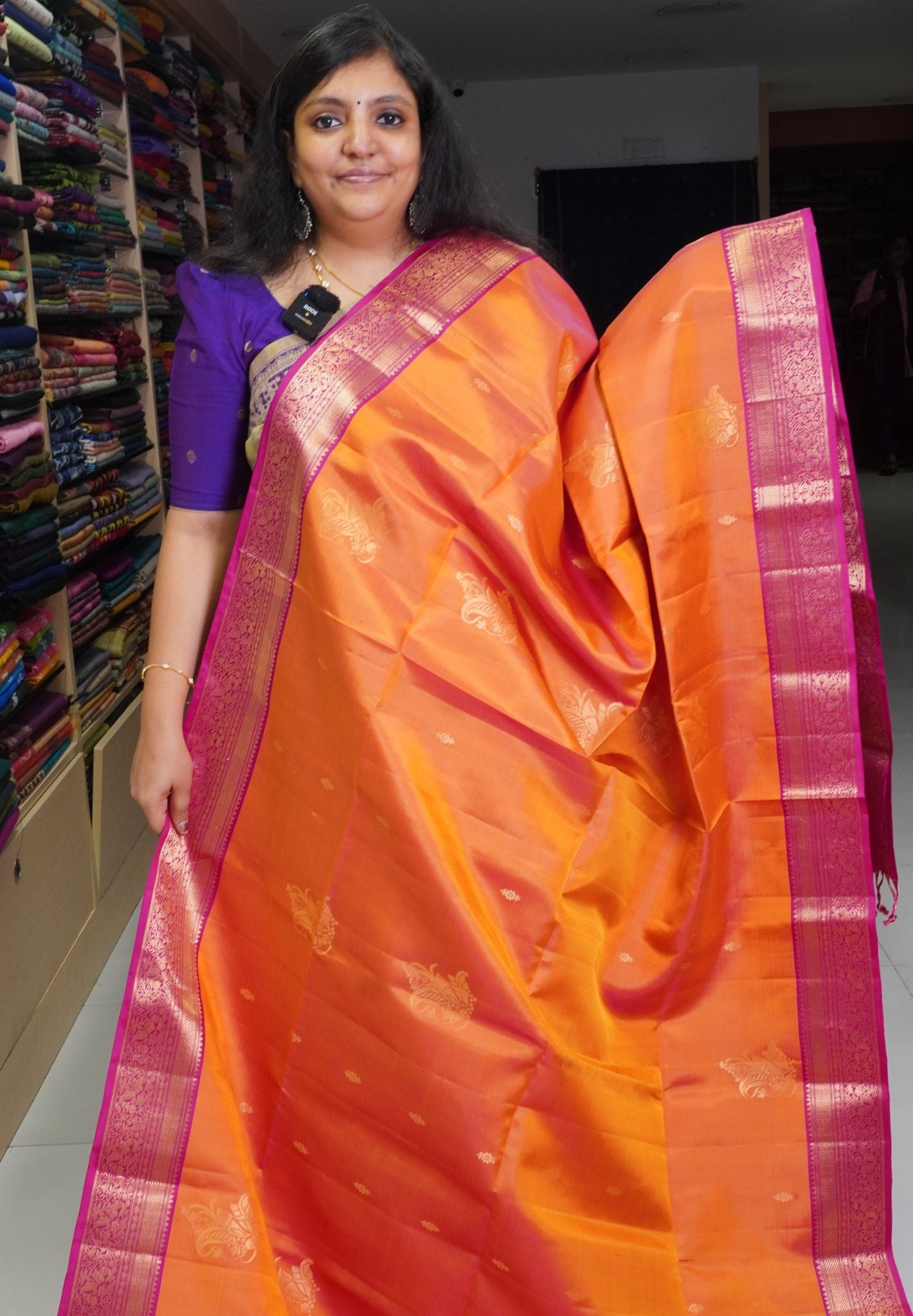 Pure Soft Silk Saree- Mango Yellow-Pink