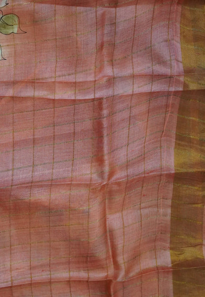 Pure Tussar Saree - Orange