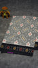Pochampally Cotton double Ikkat Saree Grey - White thumbnail