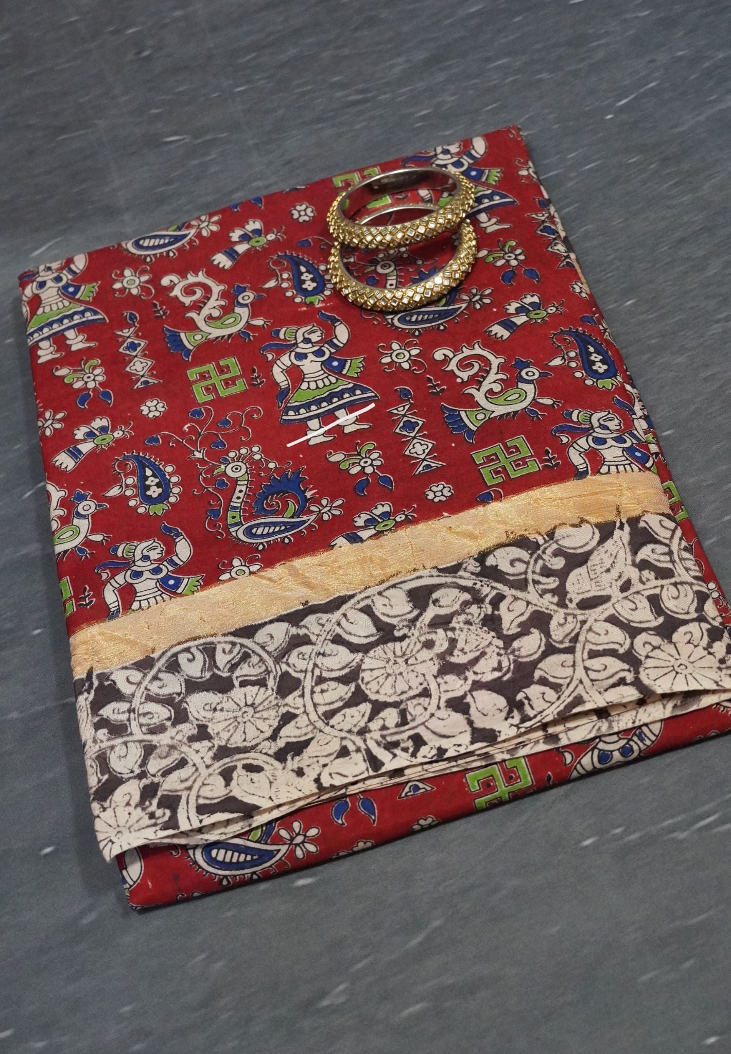 Kalamkari Silk Saree - Maroon