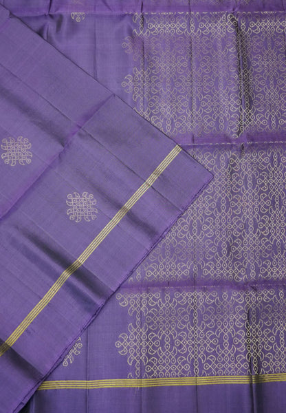 Soft Silk Saree with Kolam Weave - Wine