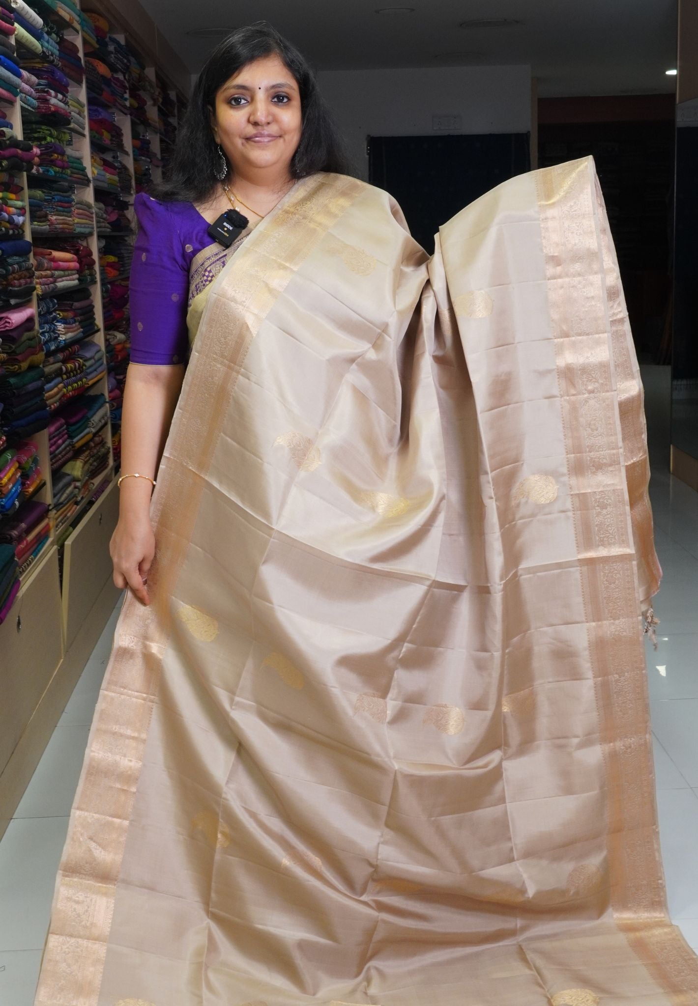 Pure Soft Silk Saree- Cream