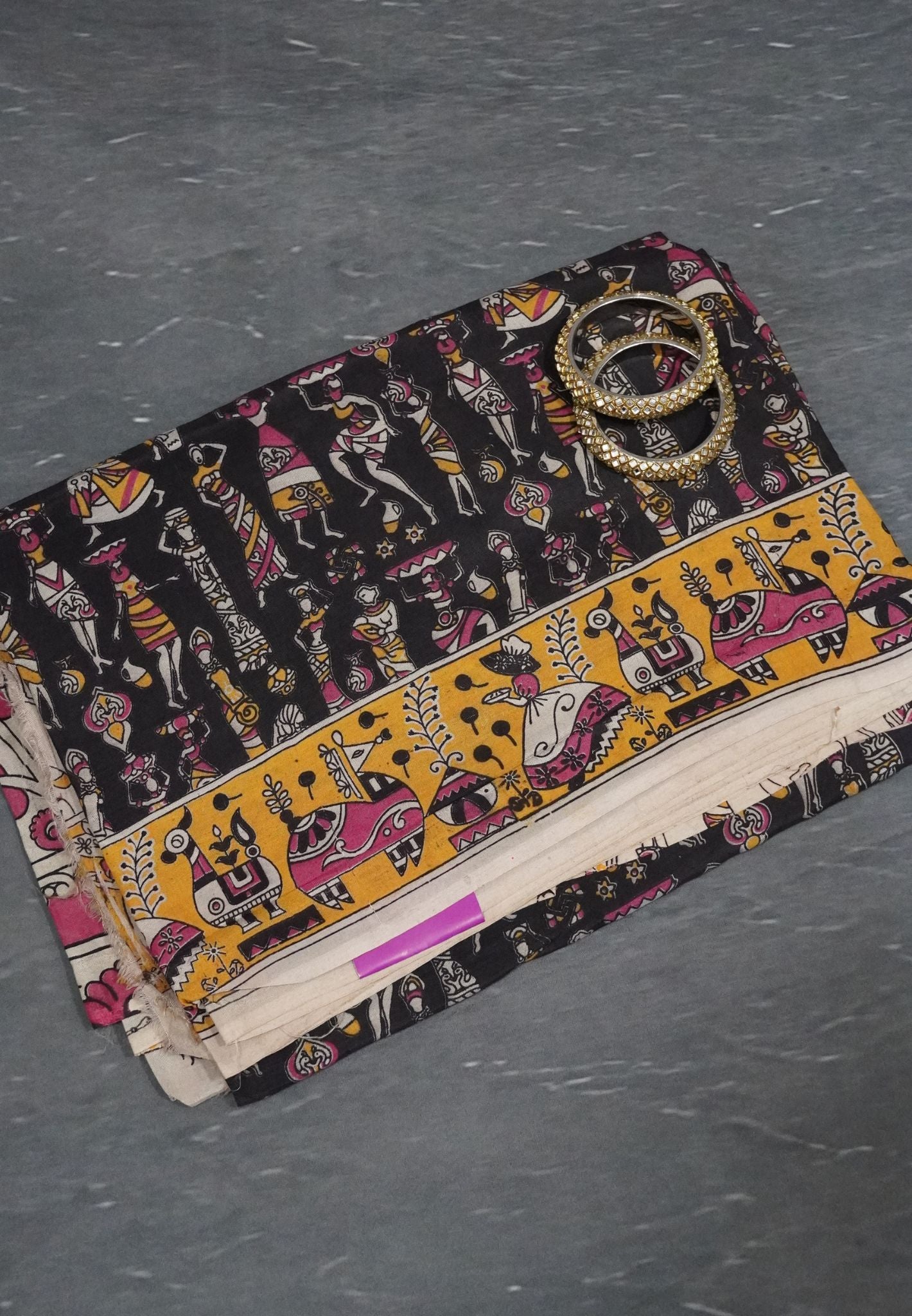 Kalamkari Silk Saree - Coffee Brown