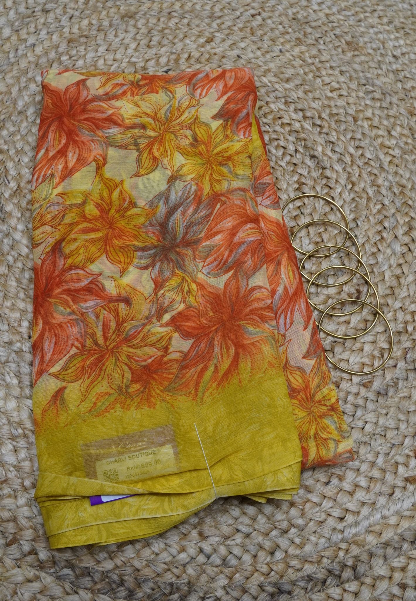 Chiffon Saree -Lime yellow
