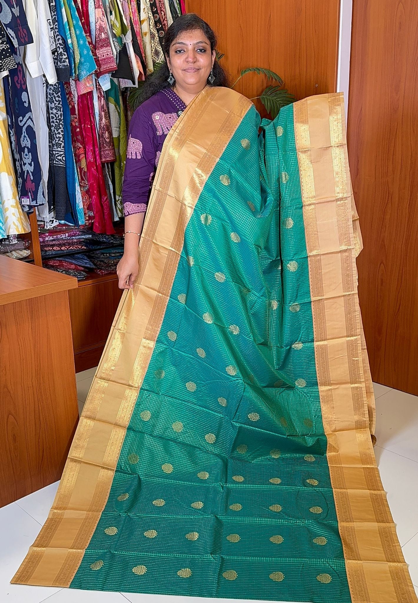 Budget Kanchipuram Silk Saree-Green