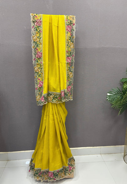Designer Saree-Yellow