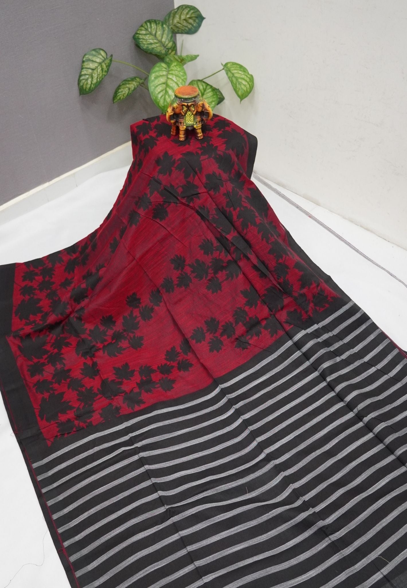 Sambalpuri Cotton Saree-Maroon