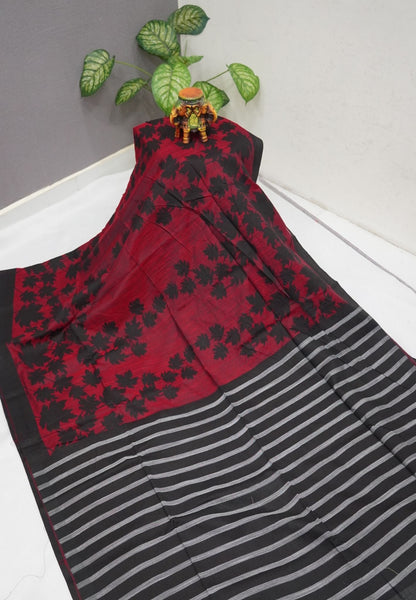Sambalpuri Cotton Saree-Maroon