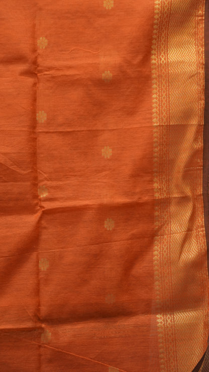 Maheswari Cotton Saree Flower Butta-Maroon
