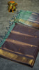 Vazhai Naaru Pattu Saree Small Border Chocolate Brown to Green thumbnail