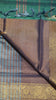 Vazhai Naaru Pattu Saree Small Border Chocolate Brown to Green thumbnail