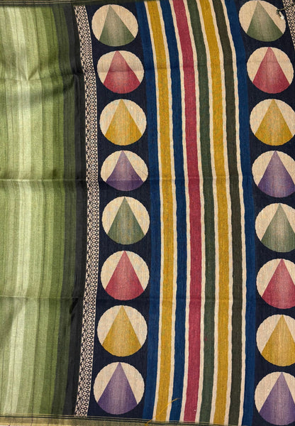 Matka Tussar saree -Green