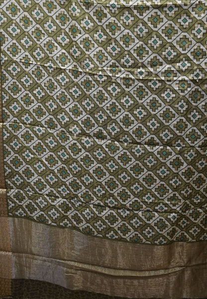 Tussar Saree- Sage Green