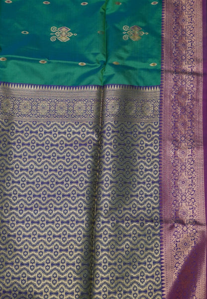 Semi Silk Saree-Teal Green