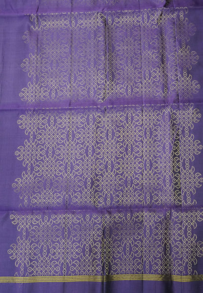 Soft Silk Saree with Kolam Weave - Wine