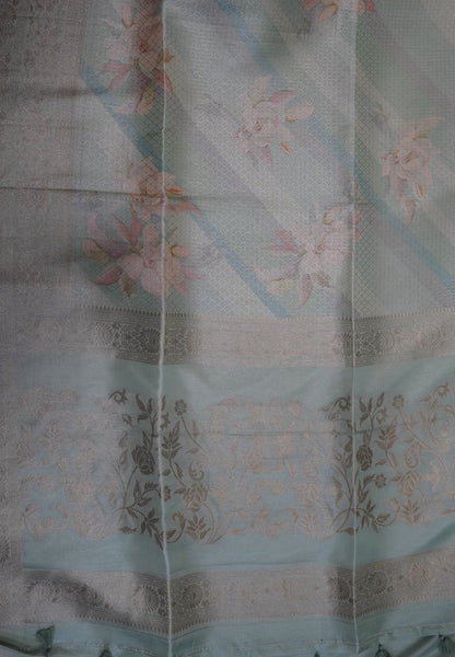 Soft Tussar Saree - Baby Blue