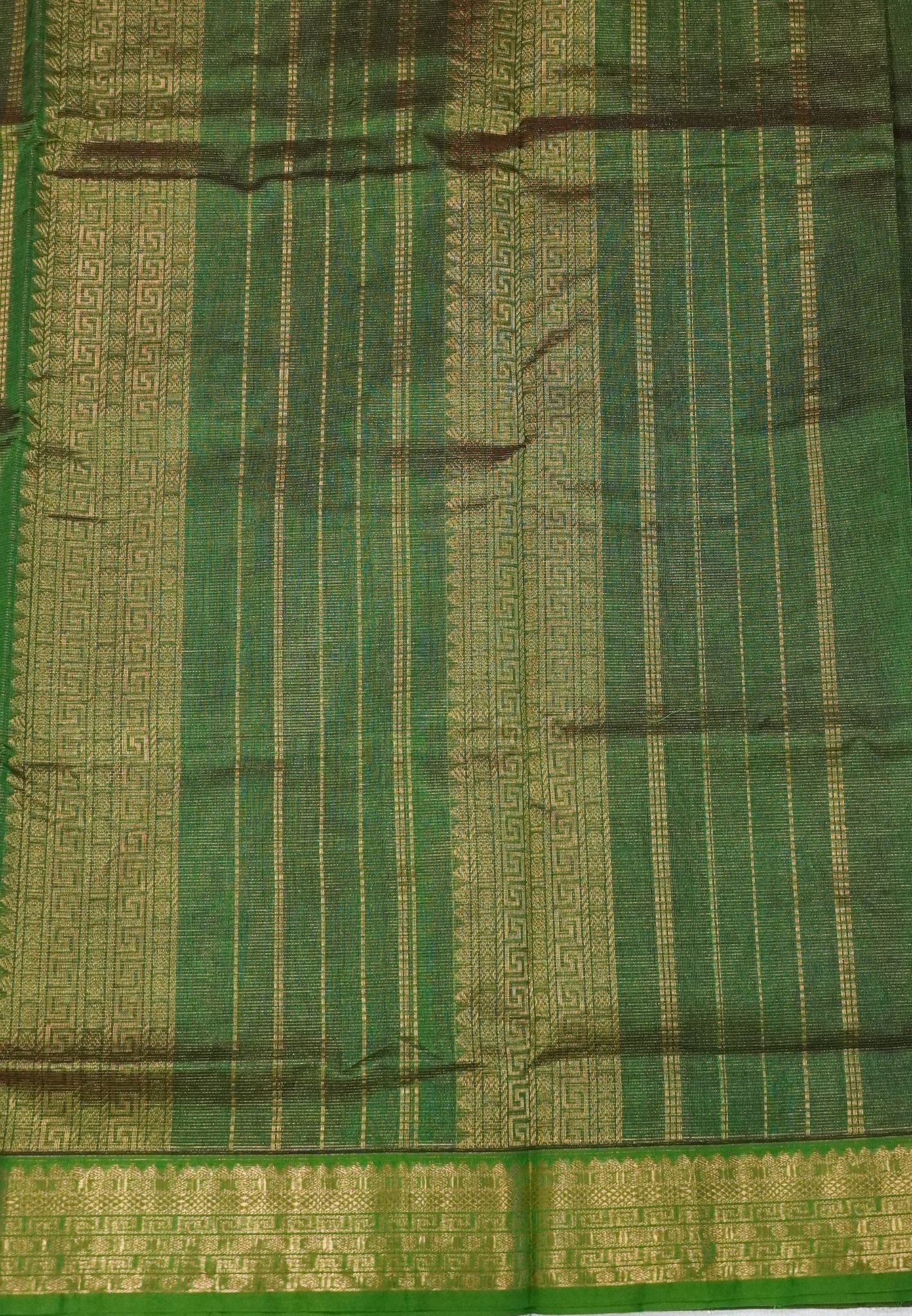 Pure Silk Cotton Saree-Brown with Contrast Border in Vairaoosi