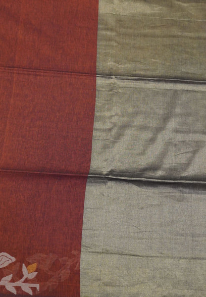 Handloom Cotton Saree-Honey Jamdhani Border