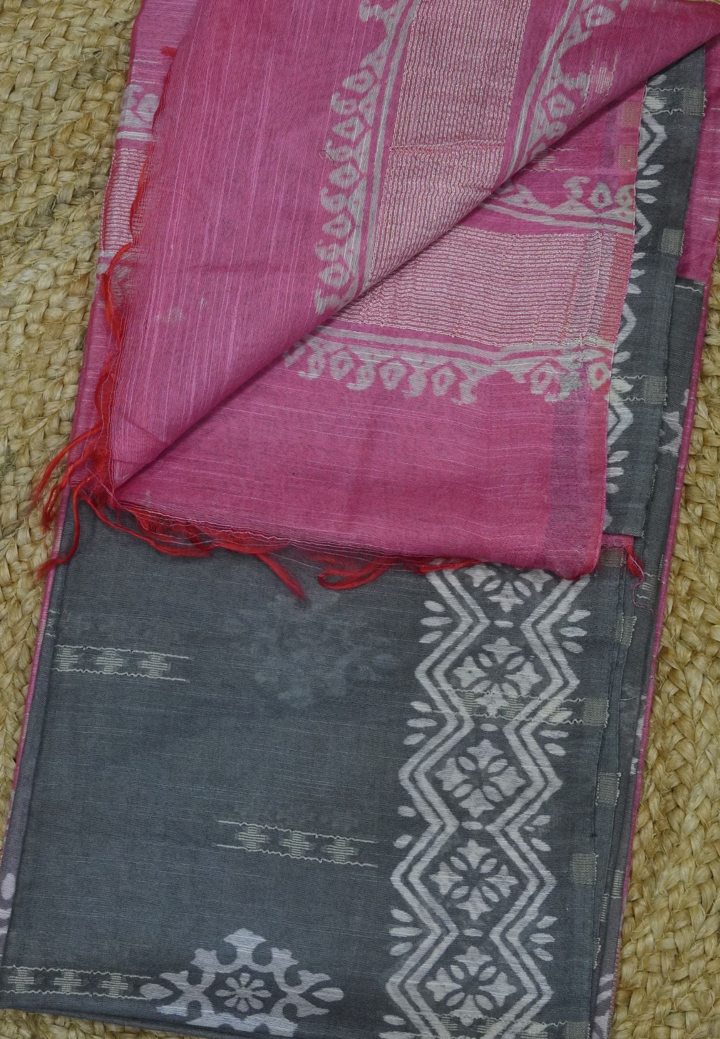 Bhagalpur Cotton Saree- Sequence Work Grey