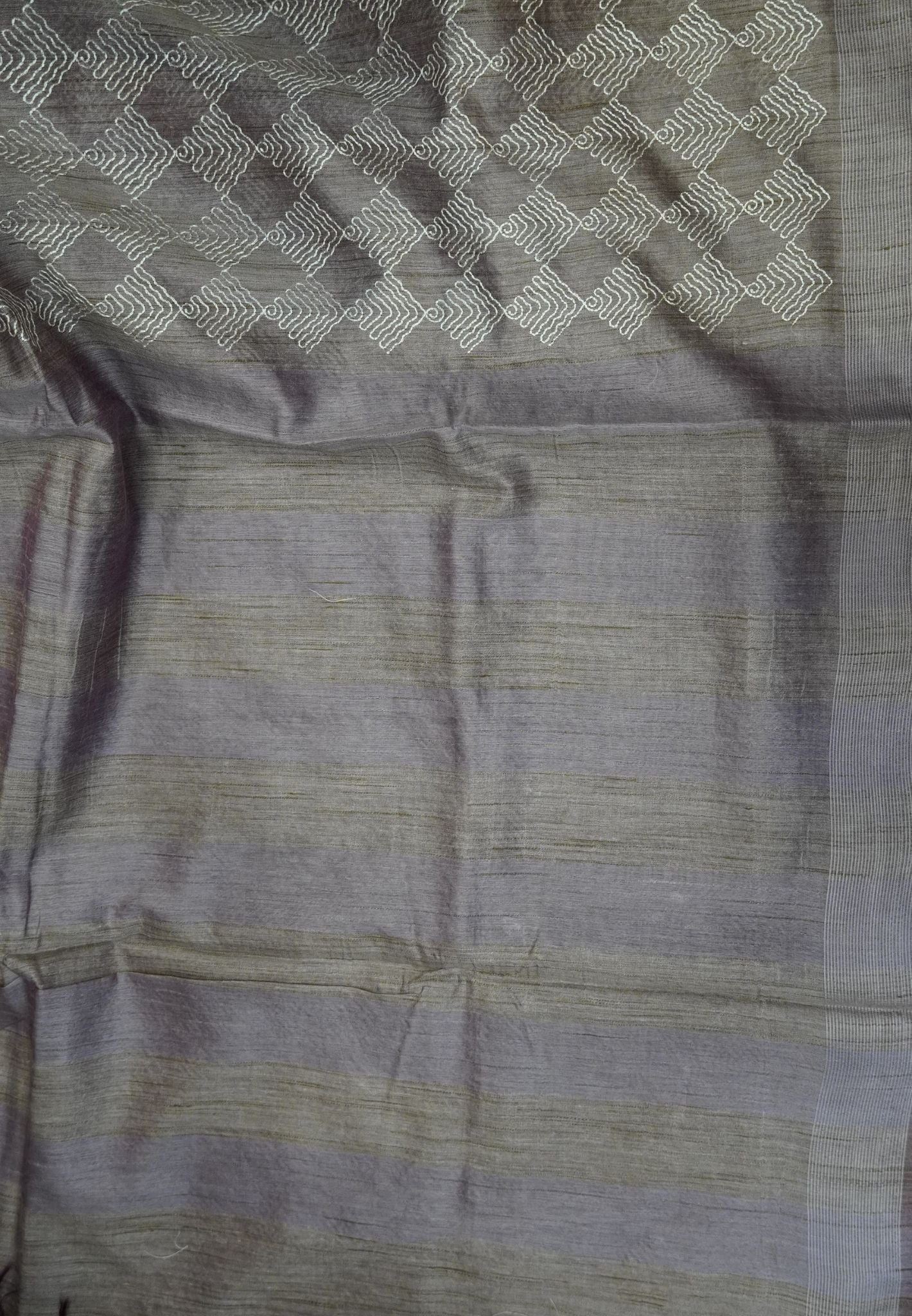 Kota Tussar Saree-Mauve Embroidery