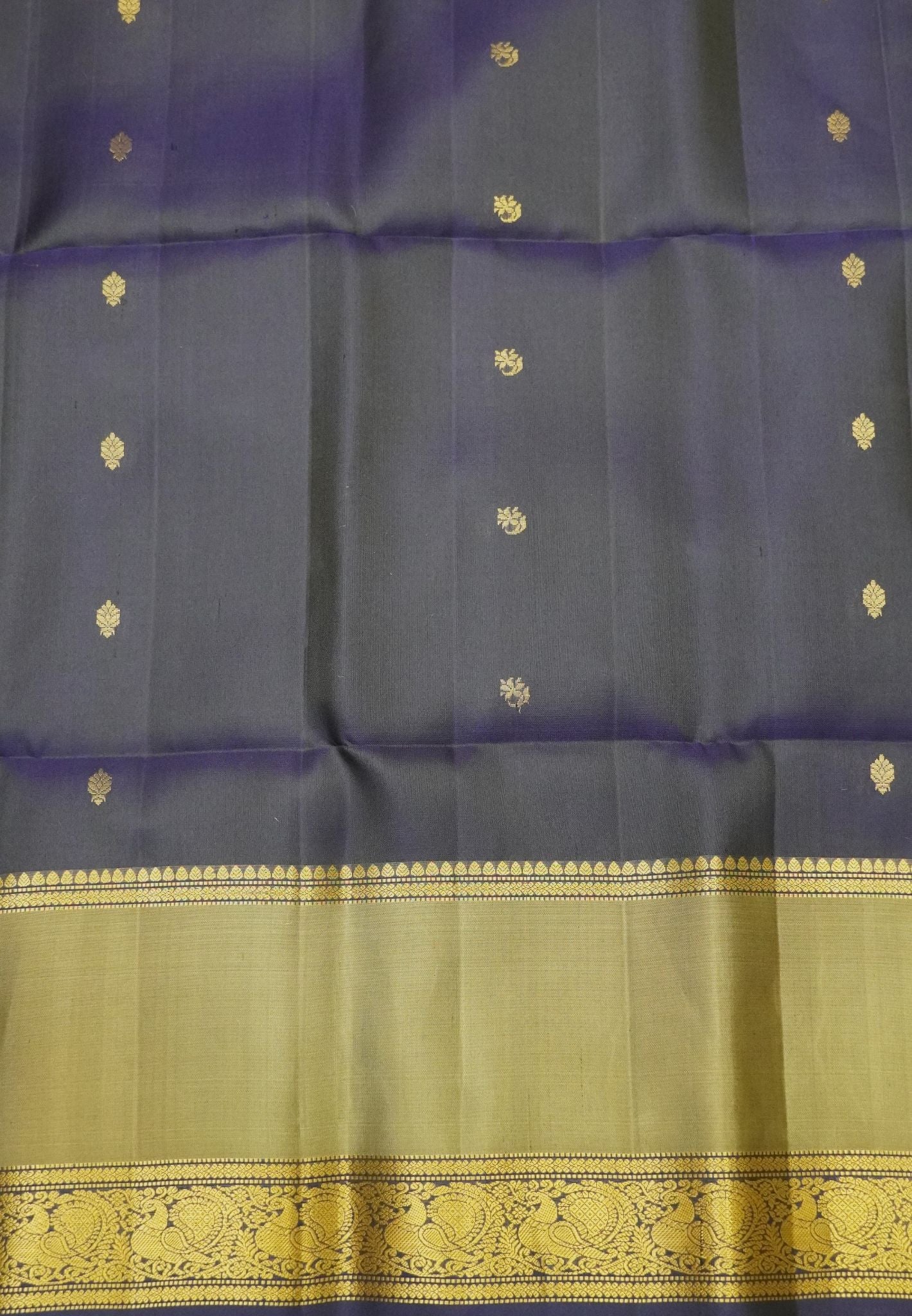 Pure Kanchipuram Silk Saree - Royal Blue with Rettapet Border