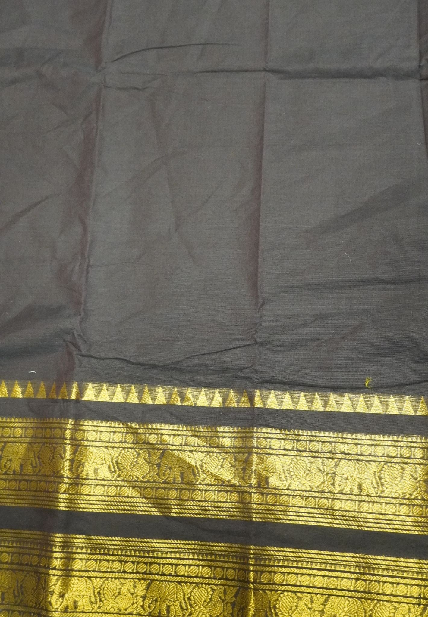 Chettinad Cotton Saree-Coffee Brown with Double Border