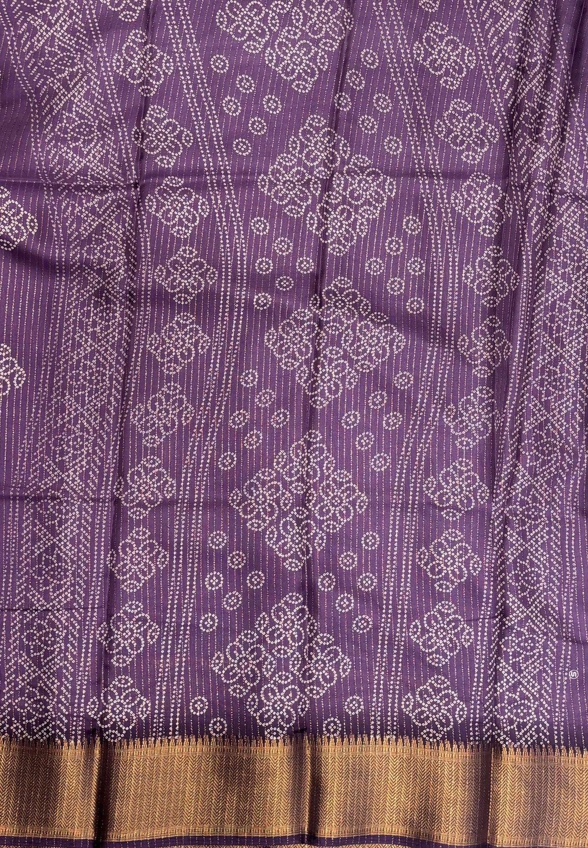 Semi Dola Silk Saree-Purple In Floral Dotwork Border