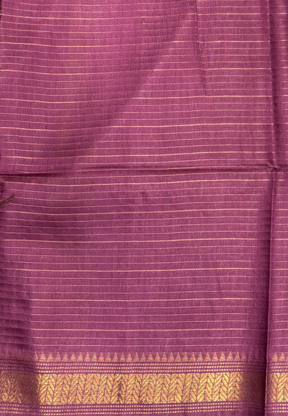 Semi Bhagalpur Tussar Saree-Teal Green in Zari checks with Contrast Border