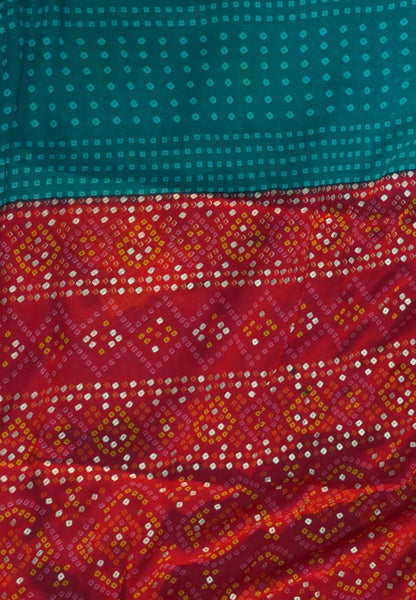 Chiffon Saree-Green in Diamond Bandhini Pattern